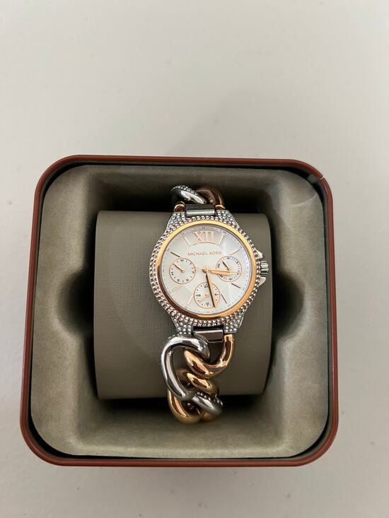 Michael Kors Other - Michael Kors MK6843 Mini Camille Pavé Two-Tone Curb-Link Watch